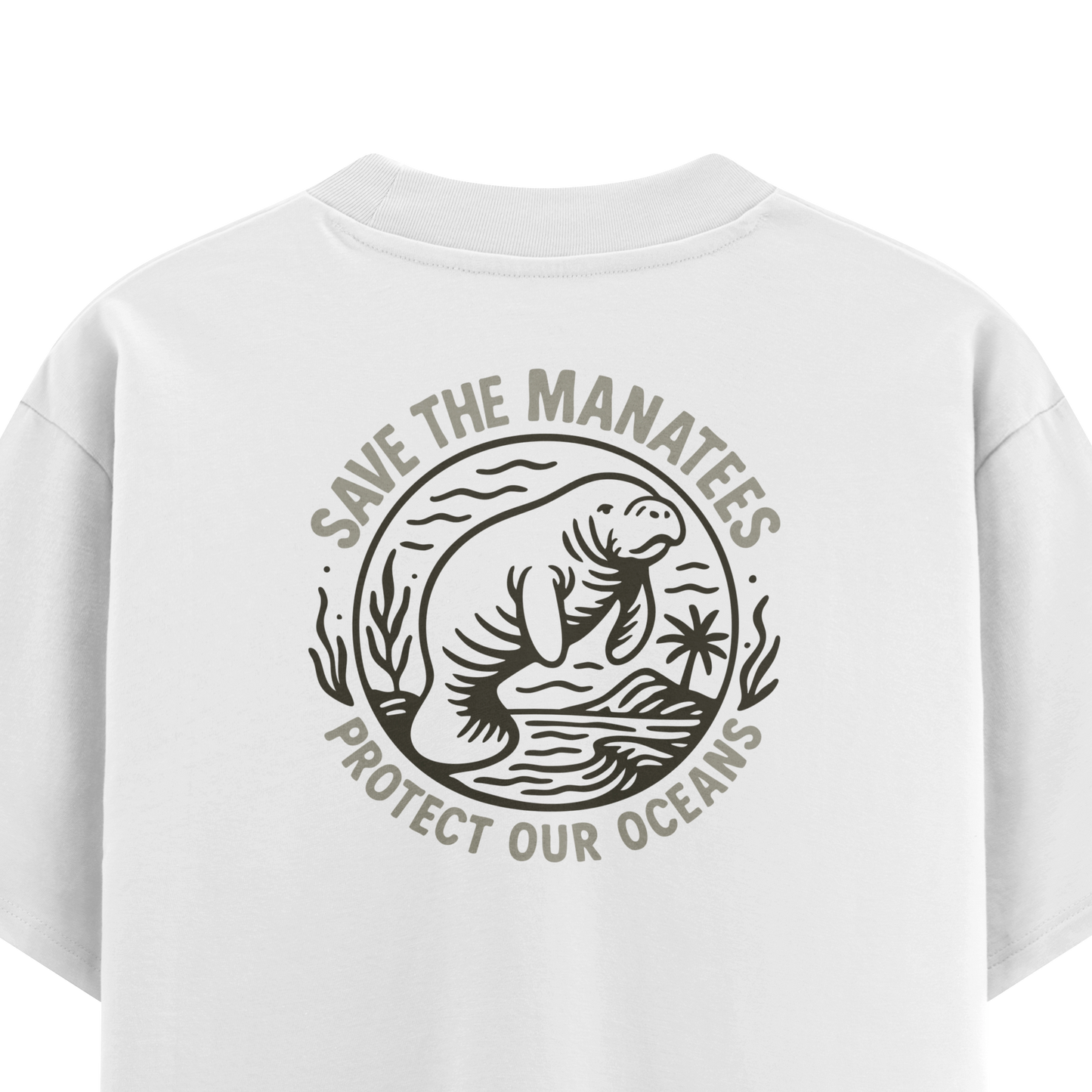 เสื้อยืดโอเวอร์ไซส์ ลาย Dugong สไตล์สัตว์ทะเล | เสื้อยืดคอตตอนแท้