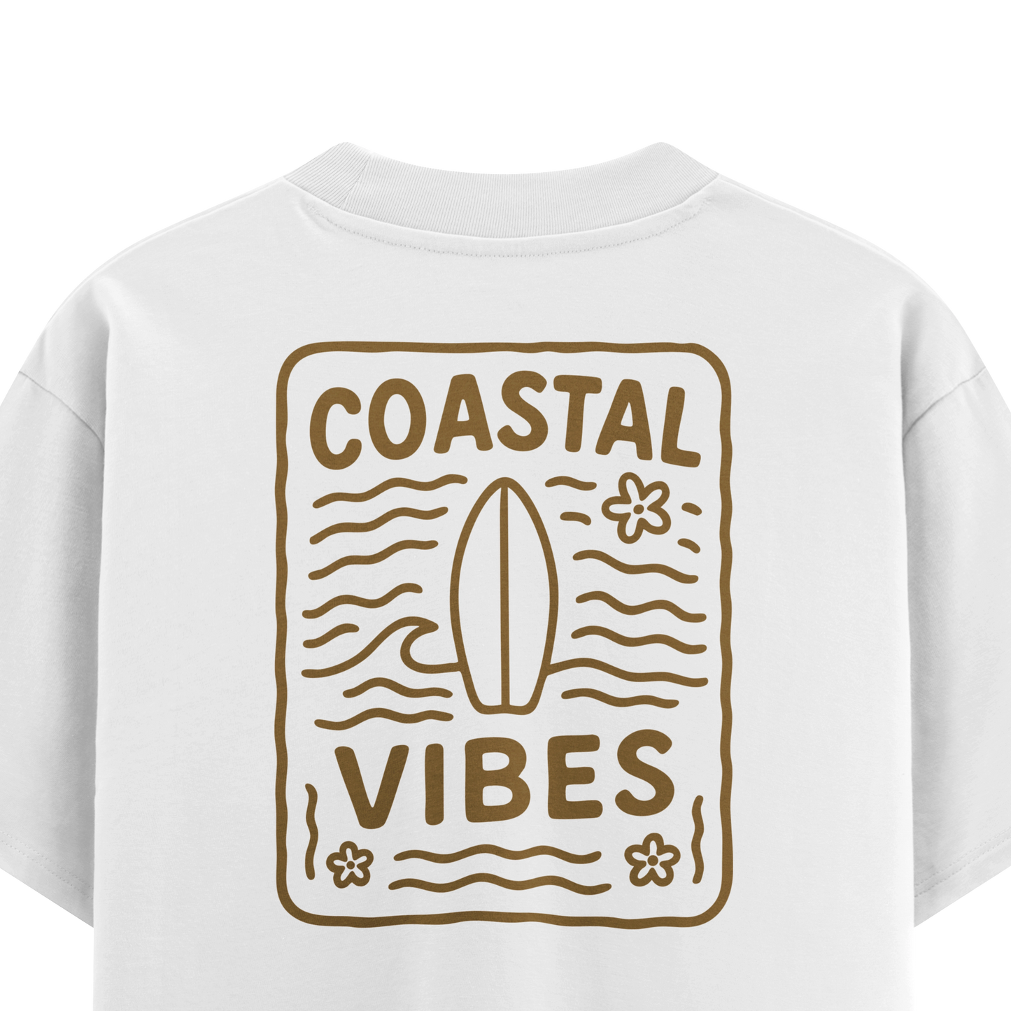 เสื้อยืดโอเวอร์ไซส์ ลาย Coastal สไตล์ชายหาด | เสื้อยืดคอตตอนแท้