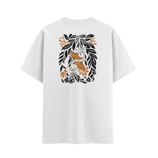 เสื้อโอเวอร์ไซส์ ลาย Stingray สไตล์สัตว์ทะเล | เสื้อยืดคอตตอนแท้