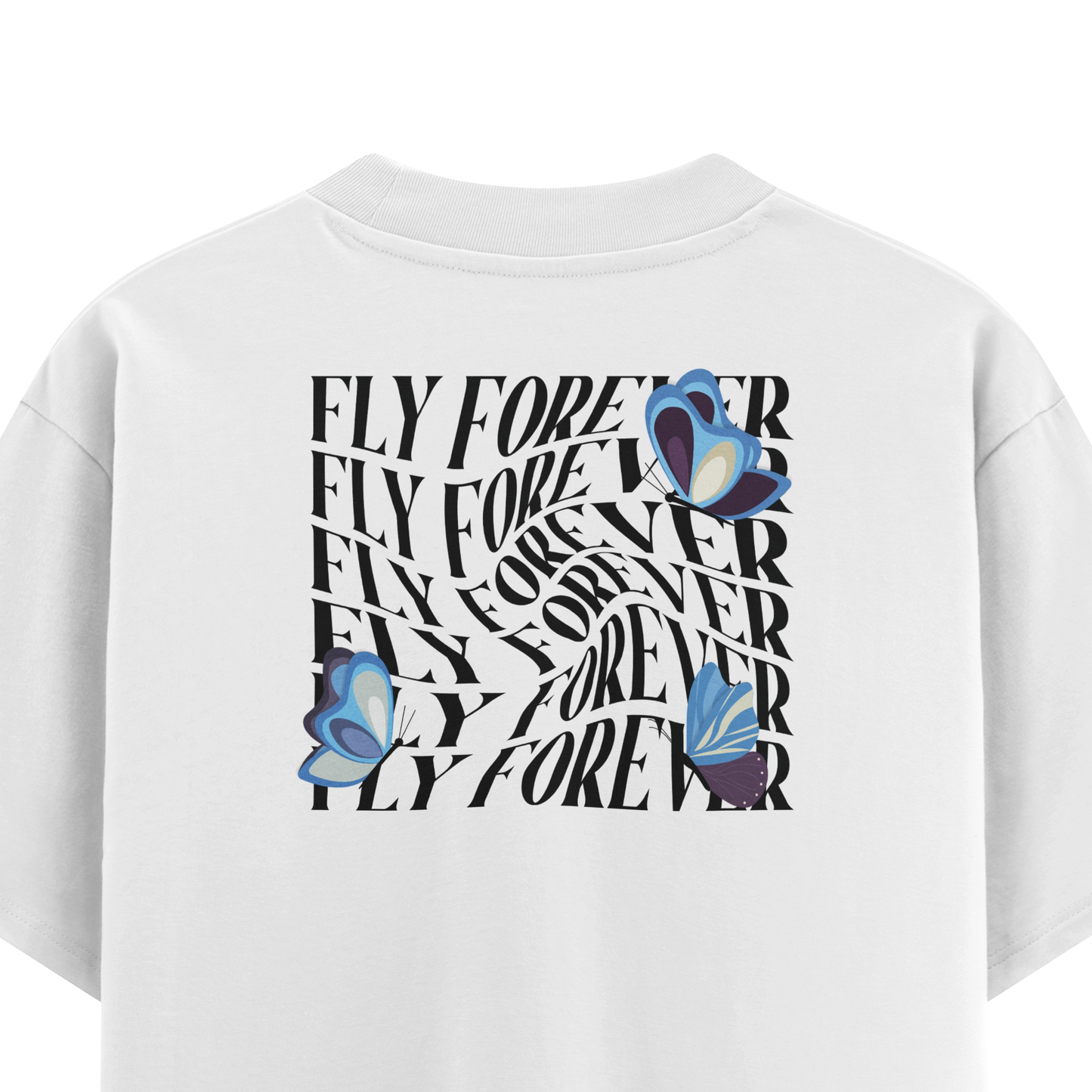 เสื้อยืดโอเวอร์ไซส์ ลาย Butterfly สไตล์ธรรมชาติ | เสื้อยืดคอตตอนแท้