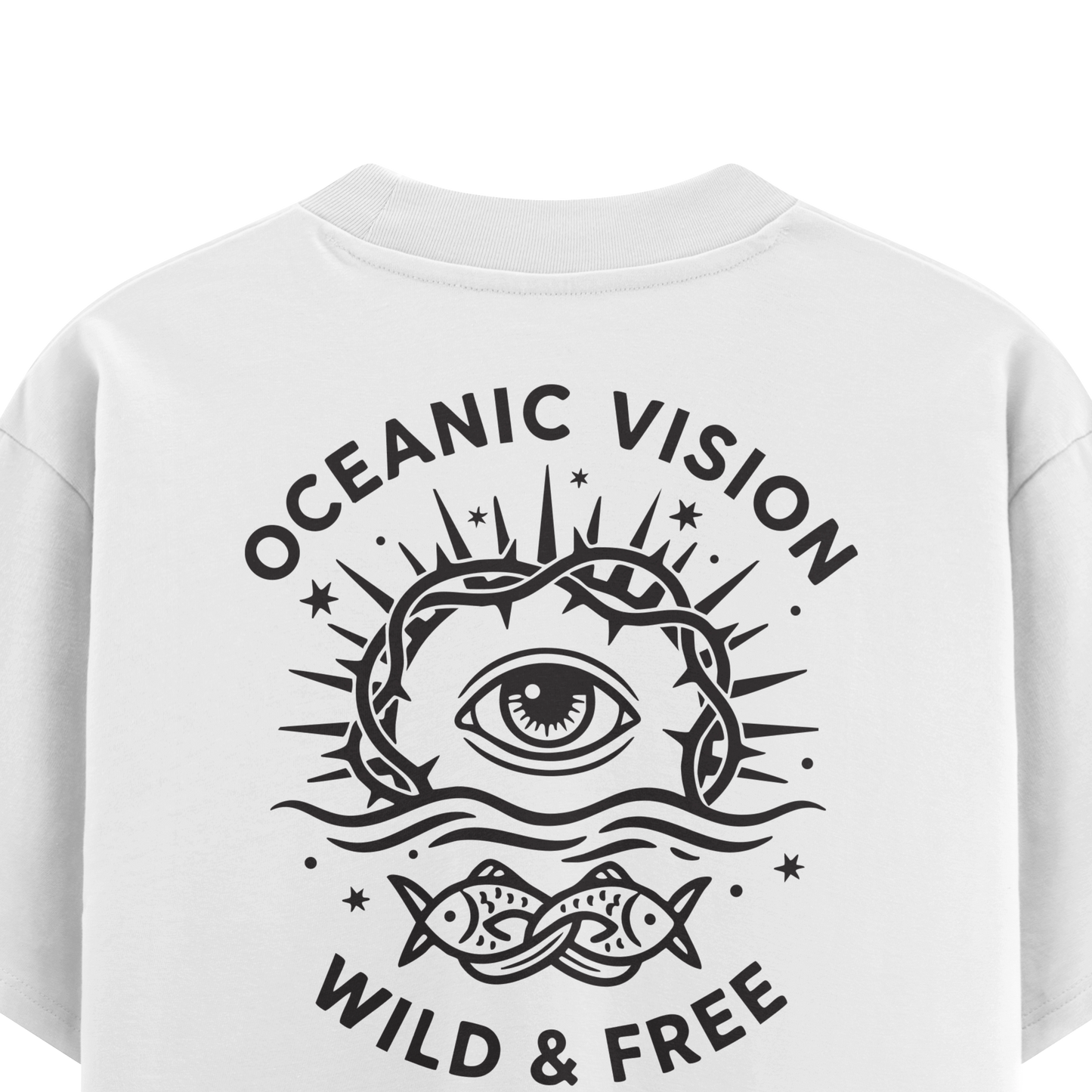 เสื้อโอเวอร์ไซส์ ลาย Ocean สไตล์ทะเลยามเย็น | เสื้อยืดคอตตอนแท้