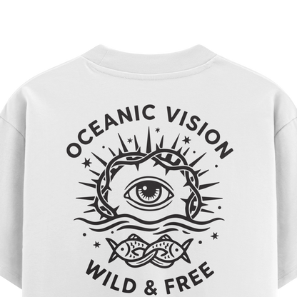 เสื้อโอเวอร์ไซส์ ลาย Ocean สไตล์ทะเลยามเย็น | เสื้อยืดคอตตอนแท้