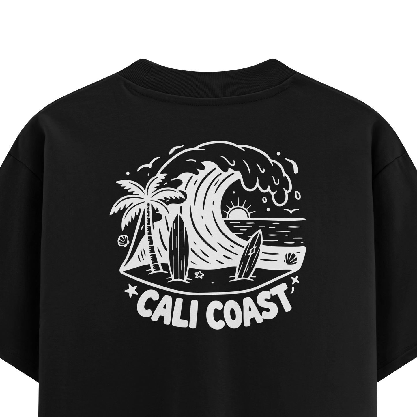 เสื้อโอเวอร์ไซส์ ลาย Cali coast สไตล์ชายฝั่ง | เสื้อยืดคอตตอนแท้