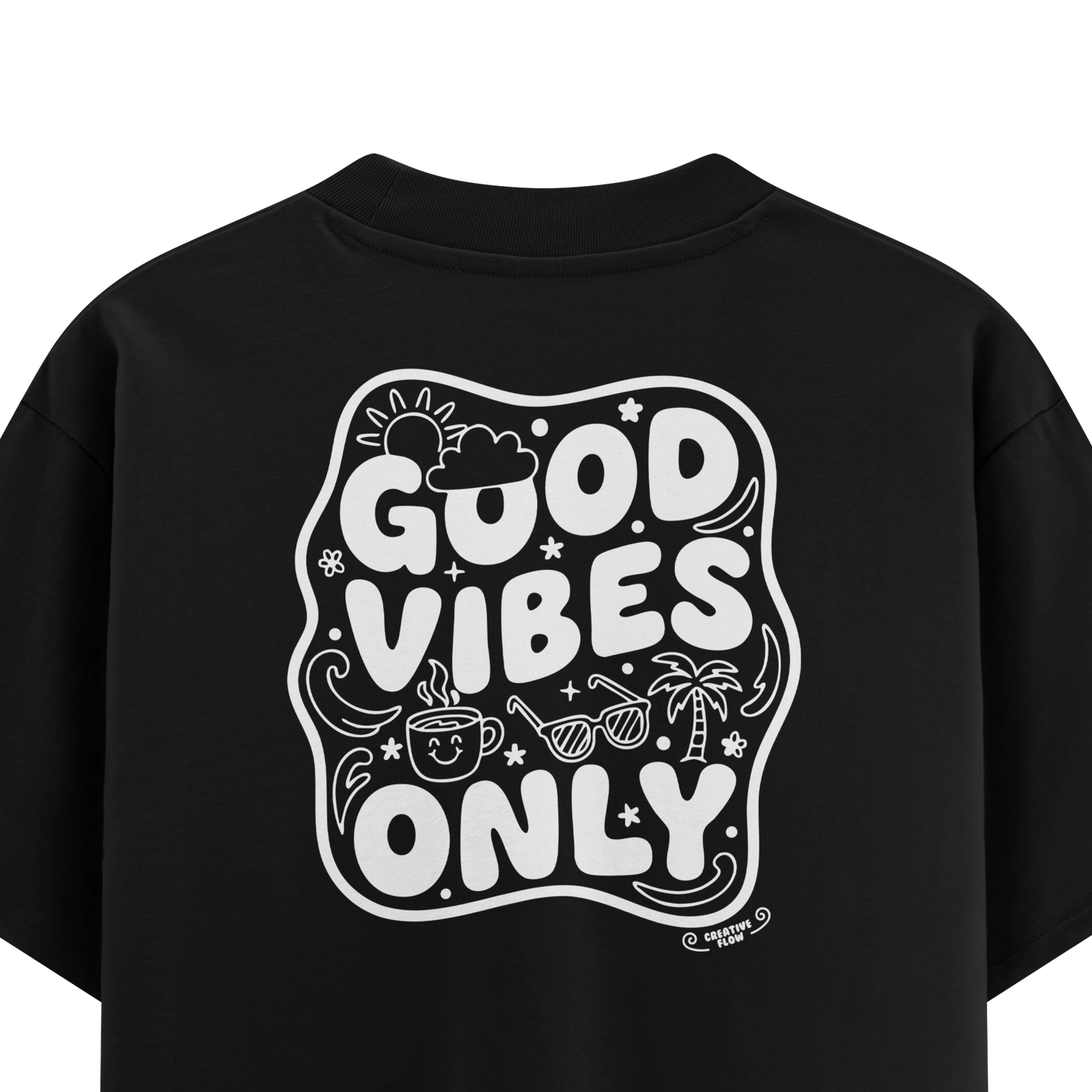 เสื้อโอเวอร์ไซส์ ลาย Feeling สไตล์สตรีทอาร์ต | เสื้อยืดคอตตอนแท้