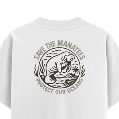 เสื้อยืดโอเวอร์ไซส์ ลาย Dugong สไตล์สัตว์ทะเล | เสื้อยืดคอตตอนแท้