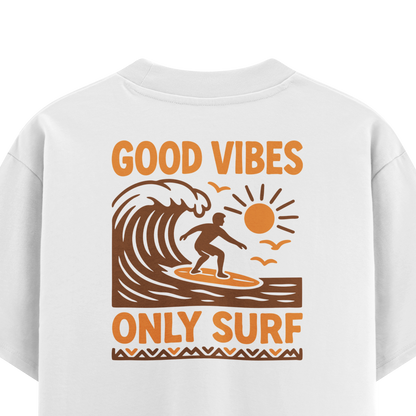 เสื้อยืดโอเวอร์ไซส์ ลาย Only Surf สไตล์เสิร์ฟบอร์ด | เสื้อยืดคอตตอนแท้