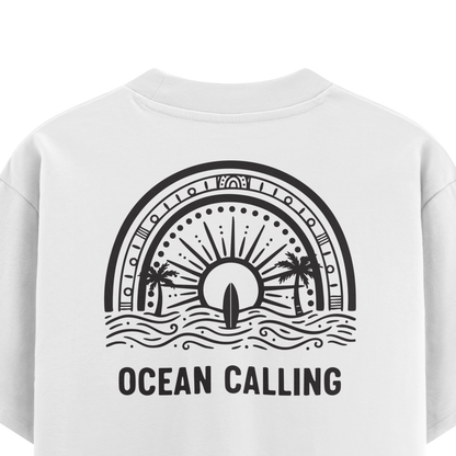เสื้อโอเวอร์ไซส์ ลาย  Ocean สไตล์ชายหาดทะเล | เสื้อยืดคอตตอนแท้