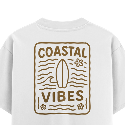 เสื้อยืดโอเวอร์ไซส์ ลาย Coastal สไตล์ชายหาด | เสื้อยืดคอตตอนแท้