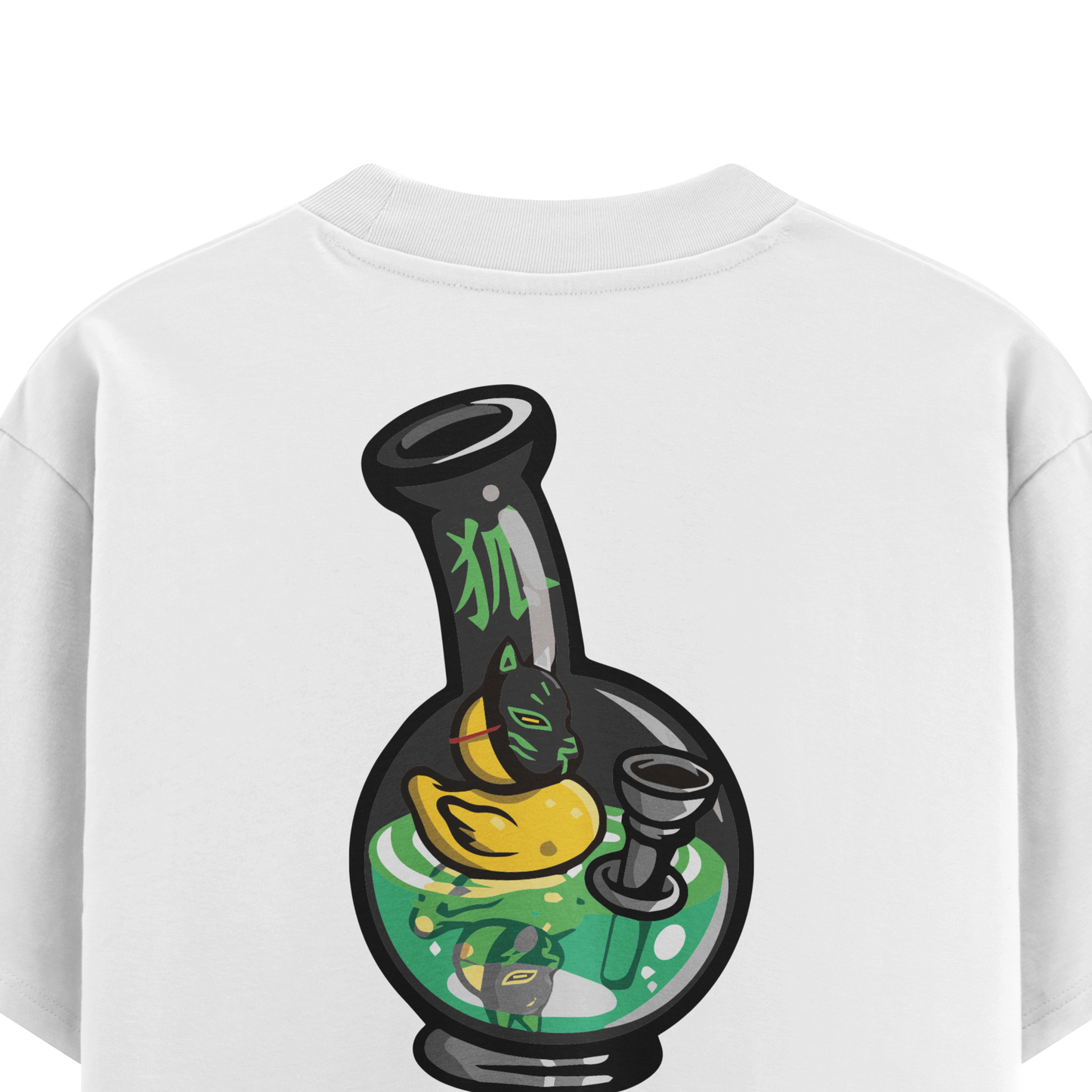 เสื้อโอเวอร์ไซส์ ลาย Drunk Duck สไตล์สตรีทอาร์ต | เสื้อยืดคอตตอนแท้