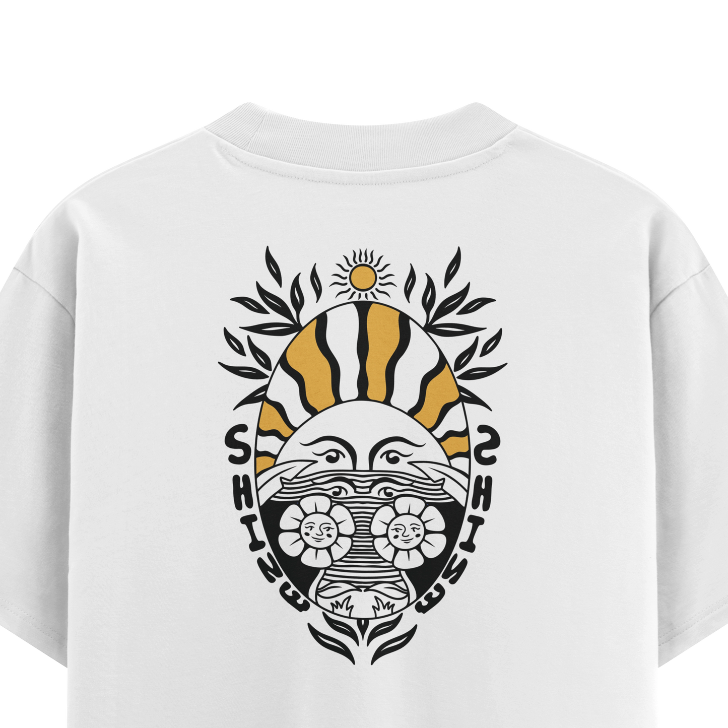 เสื้อโอเวอร์ไซส์ ลาย Sunflower สไตล์ธรรมชาติ | เสื้อยืดคอตตอนแท้