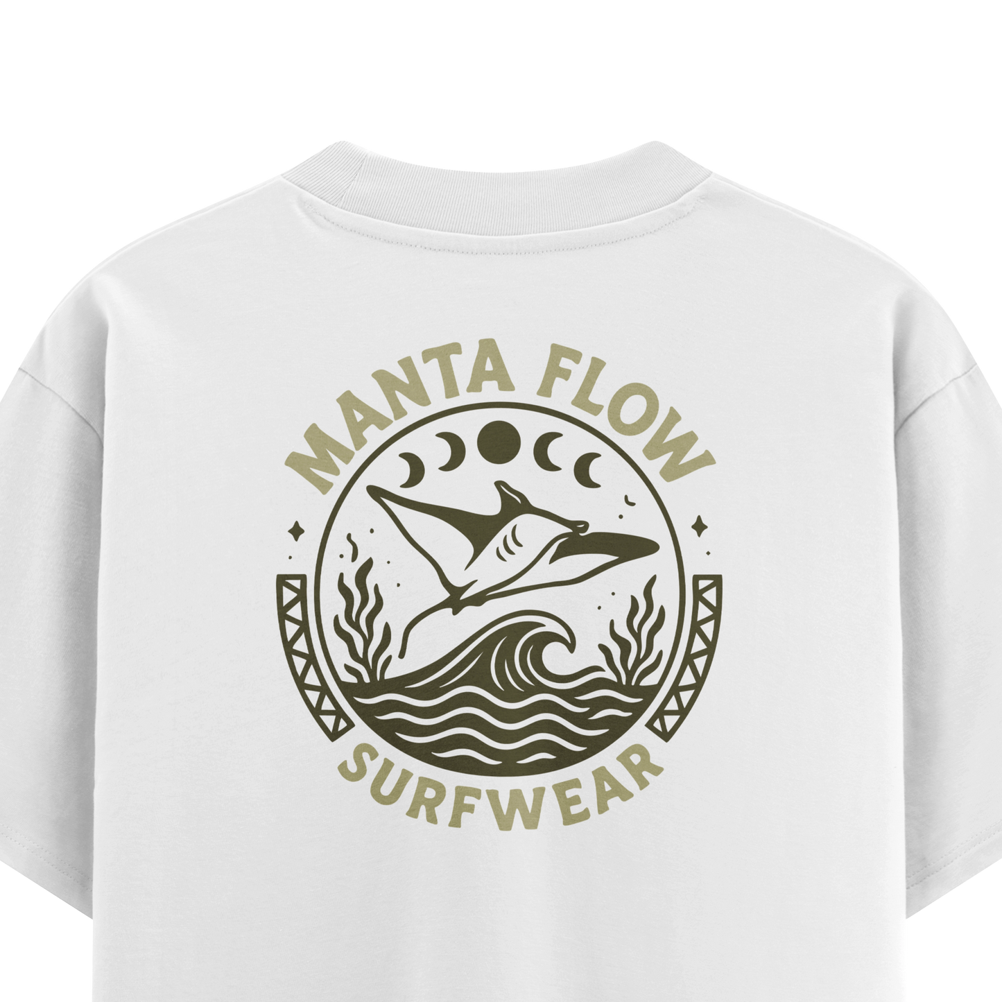 เสื้อยืดโอเวอร์ไซส์ ลาย Manta Flow สไตล์สัตว์ทะเล | เสื้อยืดคอตตอนแท้