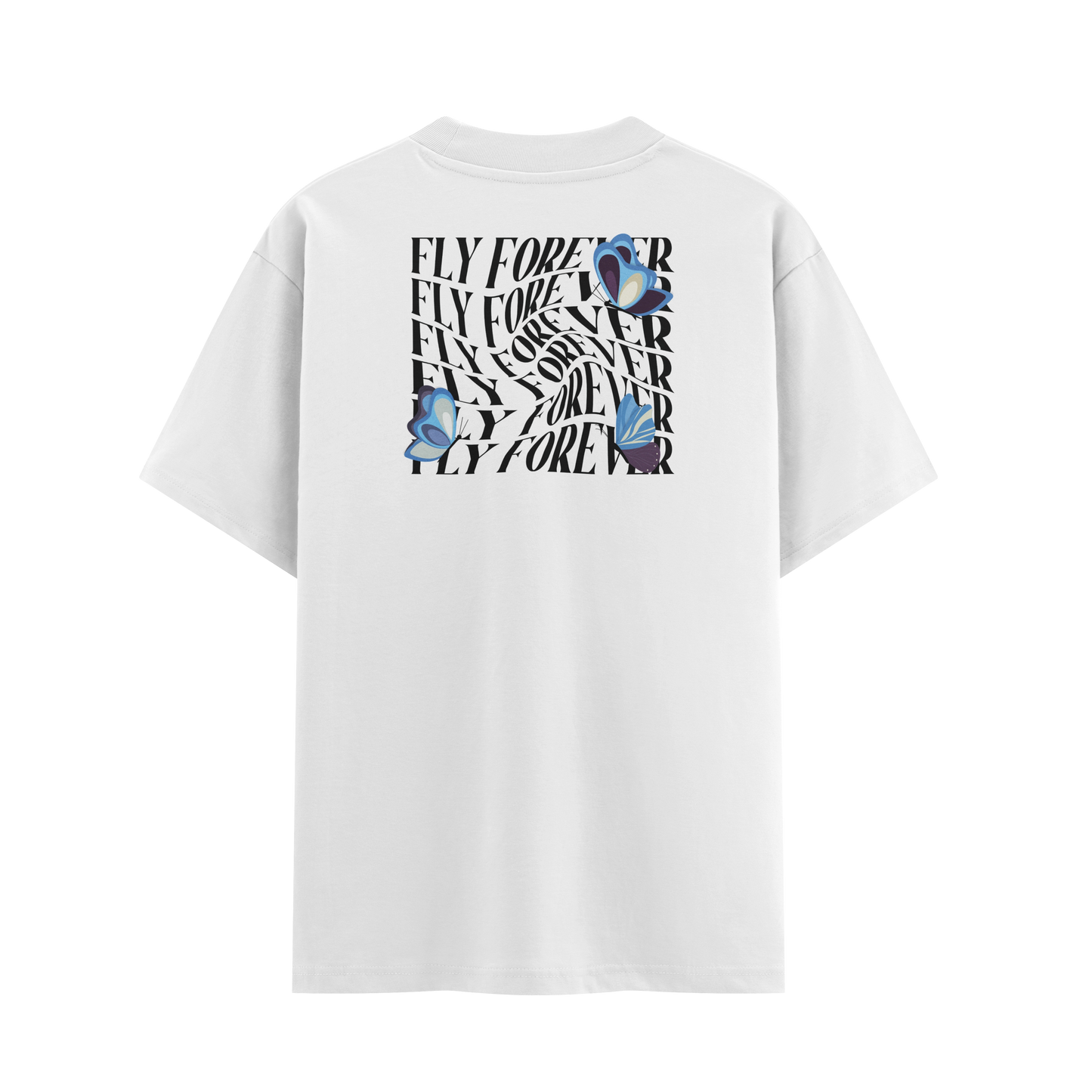 เสื้อยืดโอเวอร์ไซส์ ลาย Butterfly สไตล์ธรรมชาติ | เสื้อยืดคอตตอนแท้