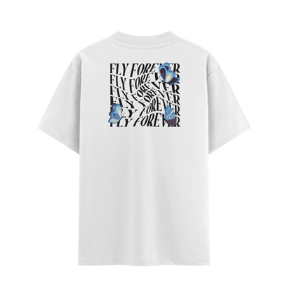 เสื้อยืดโอเวอร์ไซส์ ลาย Butterfly สไตล์ธรรมชาติ | เสื้อยืดคอตตอนแท้