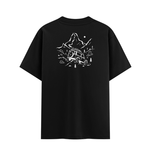 เสื้อโอเวอร์ไซส์ ลาย Travel สไตล์ธรรมชาติ | เสื้อยืดคอตตอนแท้