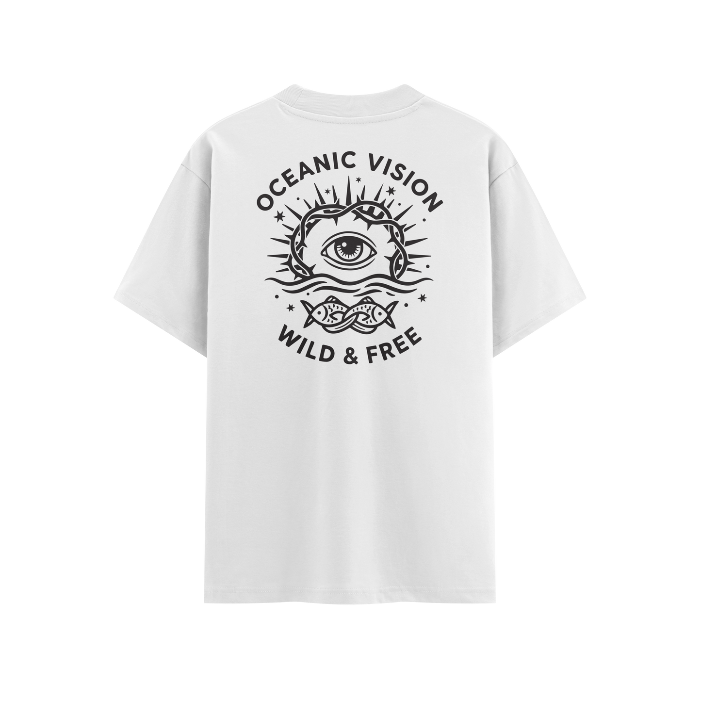 เสื้อโอเวอร์ไซส์ ลาย Ocean สไตล์ทะเลยามเย็น | เสื้อยืดคอตตอนแท้