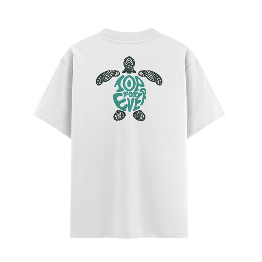 เสื้อยืดโอเวอร์ไซส์ ลาย Turtle สไตล์สัตว์ทะเล | เสื้อยืดคอตตอนแท้