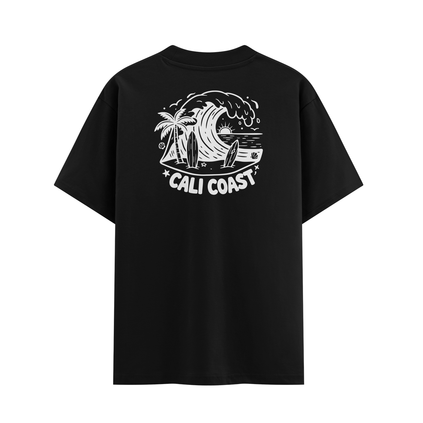 เสื้อโอเวอร์ไซส์ ลาย Cali coast สไตล์ชายฝั่ง | เสื้อยืดคอตตอนแท้