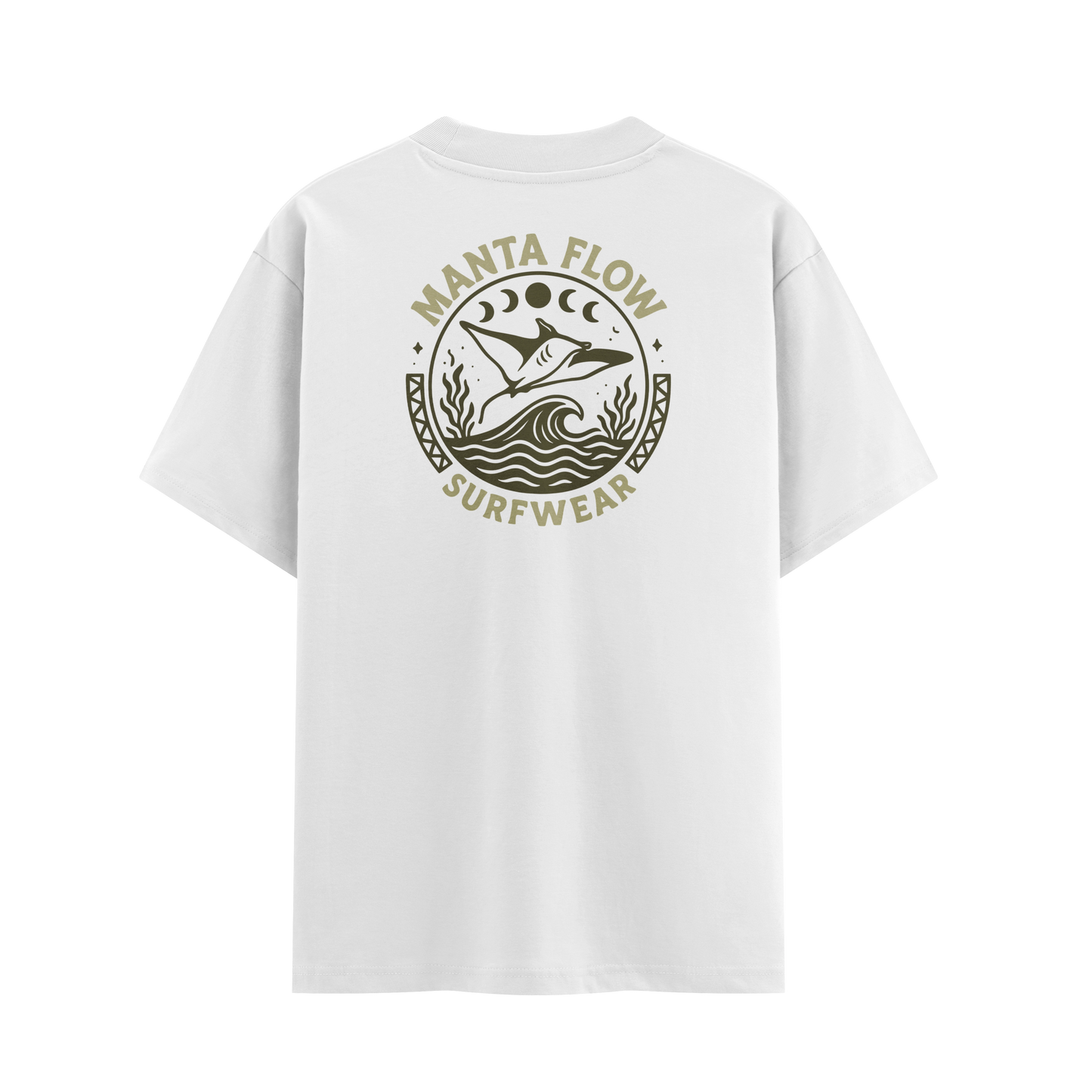 เสื้อยืดโอเวอร์ไซส์ ลาย Manta Flow สไตล์สัตว์ทะเล | เสื้อยืดคอตตอนแท้