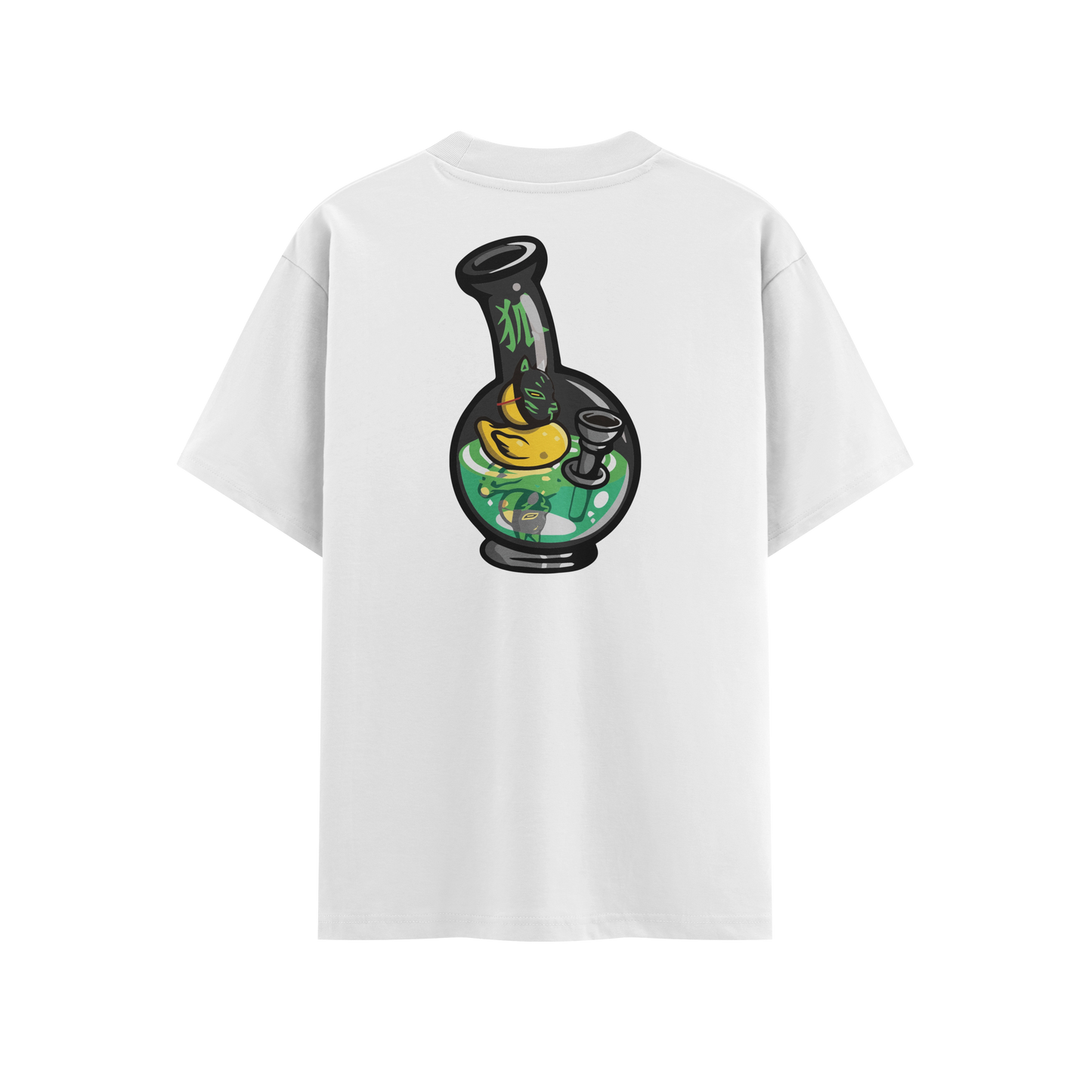 เสื้อโอเวอร์ไซส์ ลาย Drunk Duck สไตล์สตรีทอาร์ต | เสื้อยืดคอตตอนแท้