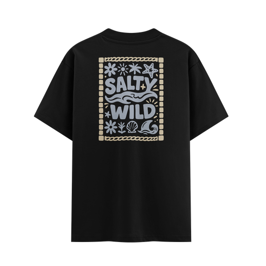 เสื้อโอเวอร์ไซส์ ลาย Salty Wild สไตล์สตรีทอาร์ต | เสื้อยืดคอตตอนแท้