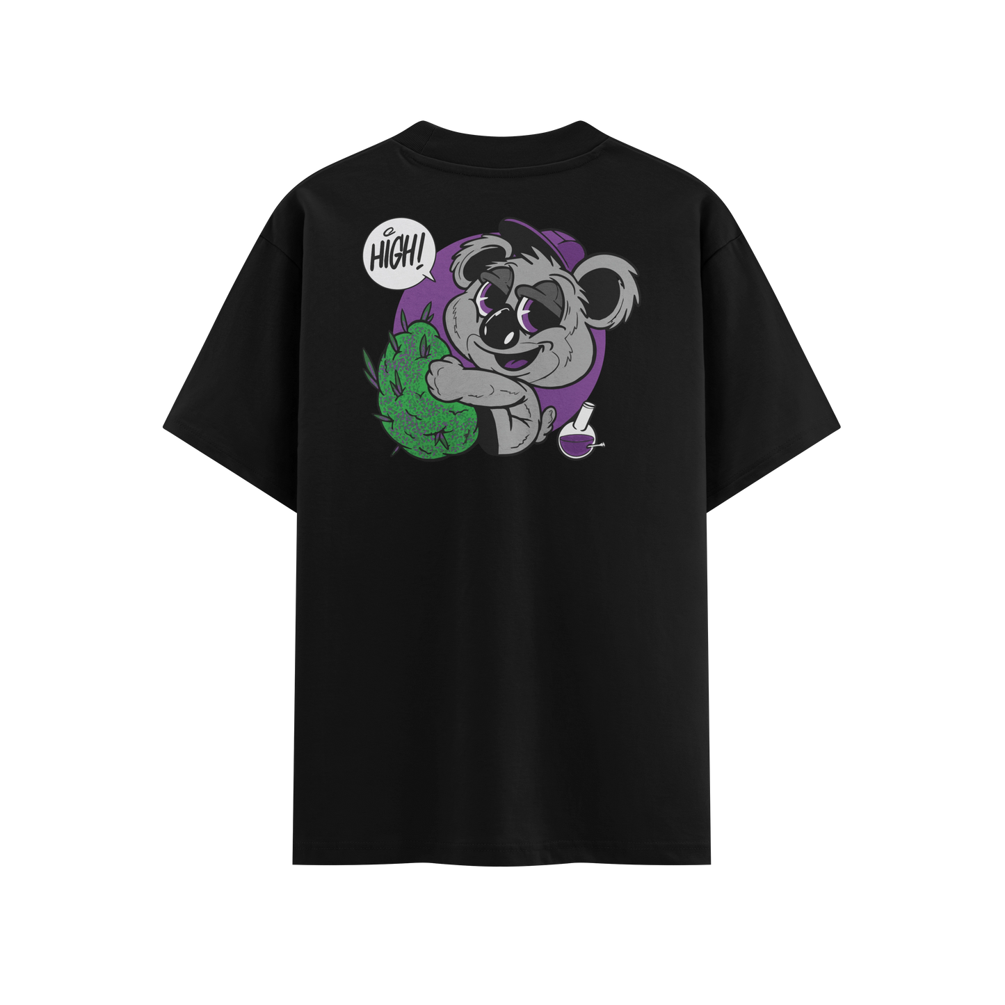 เสื้อโอเวอร์ไซส์ ลาย Drunk Bear สไตล์สตรีทอาร์ต | เสื้อยืดคอตตอนแท้