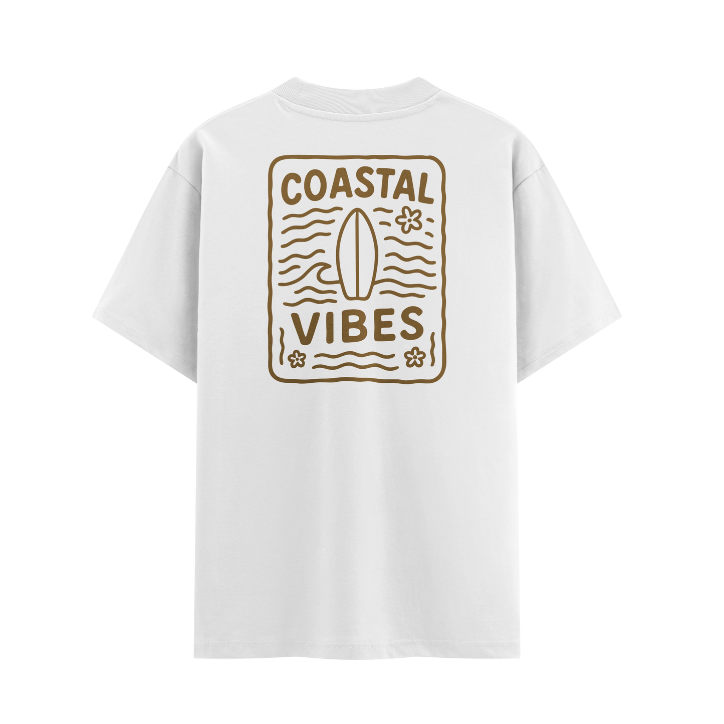 เสื้อยืดโอเวอร์ไซส์ ลาย Coastal สไตล์ชายหาด | เสื้อยืดคอตตอนแท้