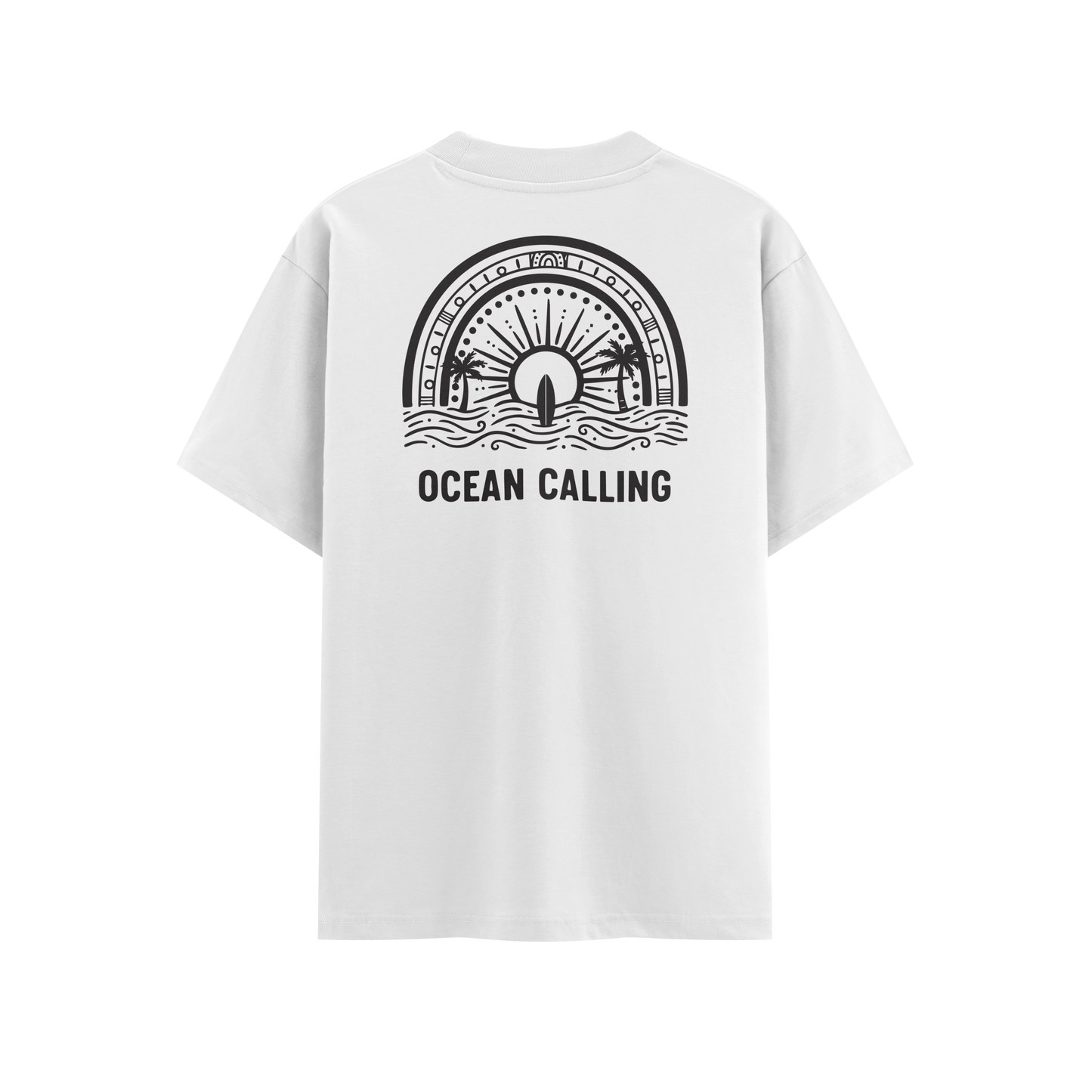 เสื้อโอเวอร์ไซส์ ลาย  Ocean สไตล์ชายหาดทะเล | เสื้อยืดคอตตอนแท้