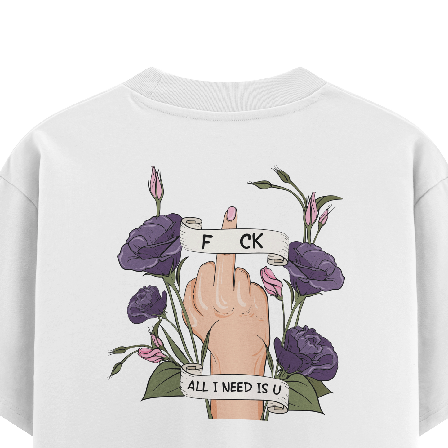 เสื้อโอเวอร์ไซส์ ลาย Fake Love สไตล์สตรีทอาร์ต | เสื้อยืดคอตตอนแท้