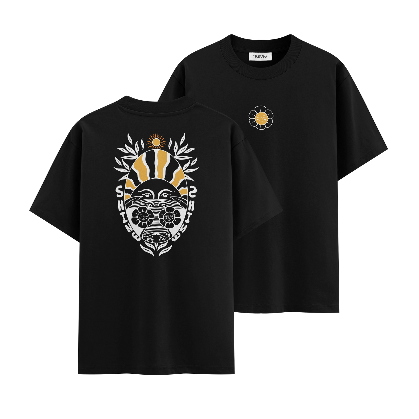 เสื้อโอเวอร์ไซส์ ลาย Sunflower สไตล์ธรรมชาติ | เสื้อยืดคอตตอนแท้