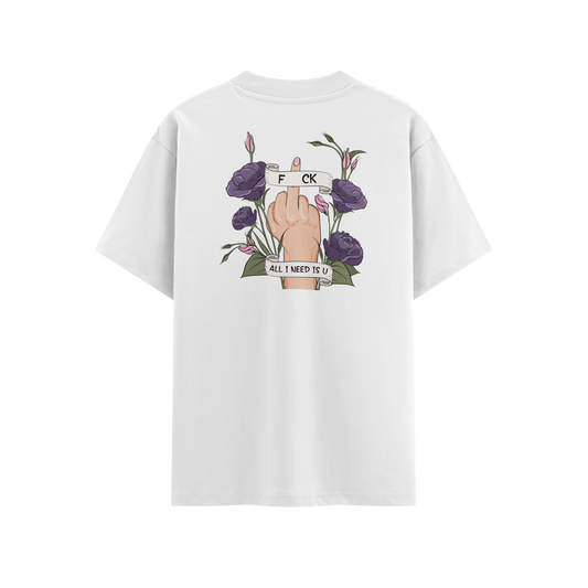 เสื้อโอเวอร์ไซส์ ลาย Fake Love สไตล์สตรีทอาร์ต | เสื้อยืดคอตตอนแท้