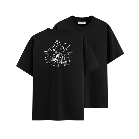 เสื้อโอเวอร์ไซส์ ลาย Travel สไตล์ธรรมชาติ | เสื้อยืดคอตตอนแท้