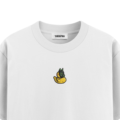 เสื้อโอเวอร์ไซส์ ลาย Drunk Duck สไตล์สตรีทอาร์ต | เสื้อยืดคอตตอนแท้