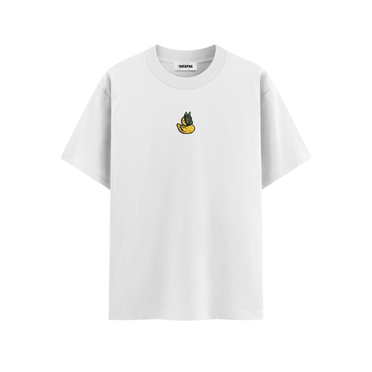 เสื้อโอเวอร์ไซส์ ลาย Drunk Duck สไตล์สตรีทอาร์ต | เสื้อยืดคอตตอนแท้