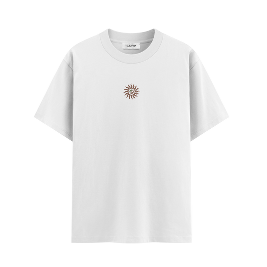 เสื้อยืดโอเวอร์ไซส์ ลาย Surfing Sun สไตล์สตรีทอาร์ต | เสื้อยืดคอตตอนแท้