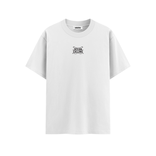 เสื้อโอเวอร์ไซส์ ลาย  Ocean สไตล์ชายหาดทะเล | เสื้อยืดคอตตอนแท้